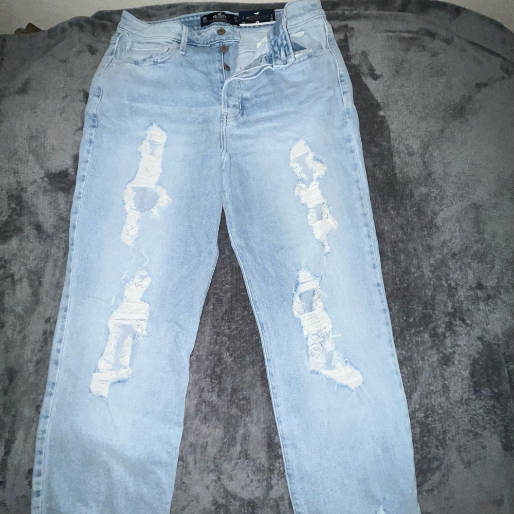 Hollister Distressed Light Wash Vintage Straight Jeans